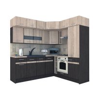 Bucatarie de Colt BIG GENA NEW ST. 190-220, Wenge / Stejar Sonoma A